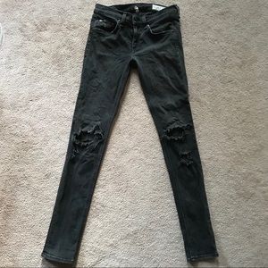 Rag & Bone /Jean skinny distressed grey denim